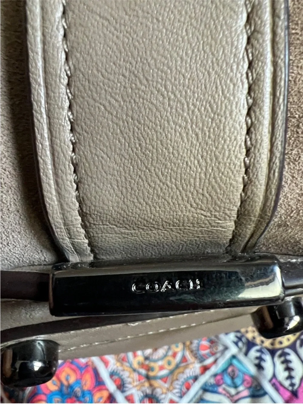 Coach  Leather Satchel Bag with Removable Strap